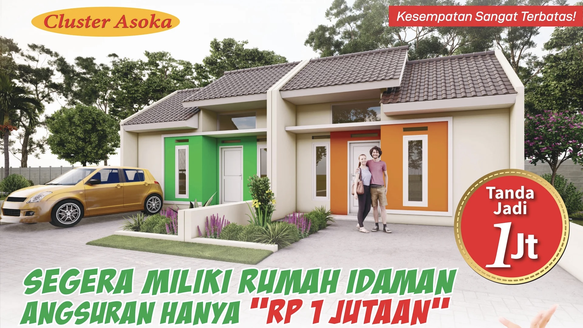 Cluster asoka perumahan srimulyo garden subsidi pesawaran lampung negeri katon jual rumah murah SHM harga biaya cicilan KPR murah